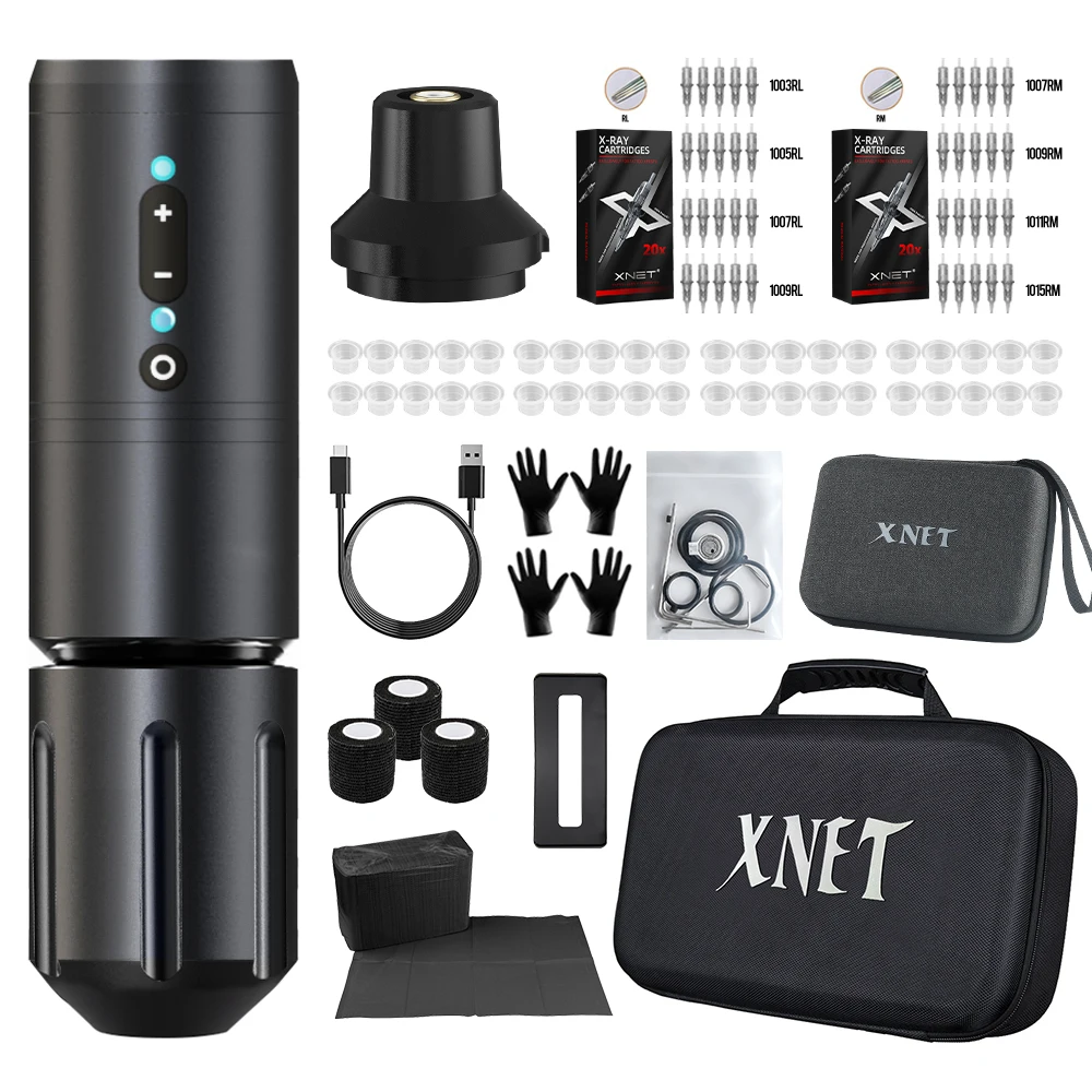 XNET Tornado Wireless tattoo machine set XNET Tornado Wireless Tattoo Machine Kit 2000mAh Battery 4mm