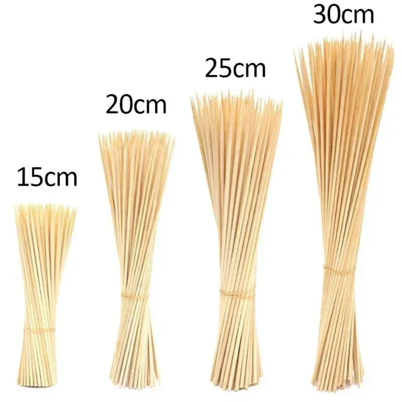 450/90PCS Bamboo Sticks For Barbecue Party Natural Wooden Disposable Long Skewer Stick Catering Camping BBQ Tools Accessories