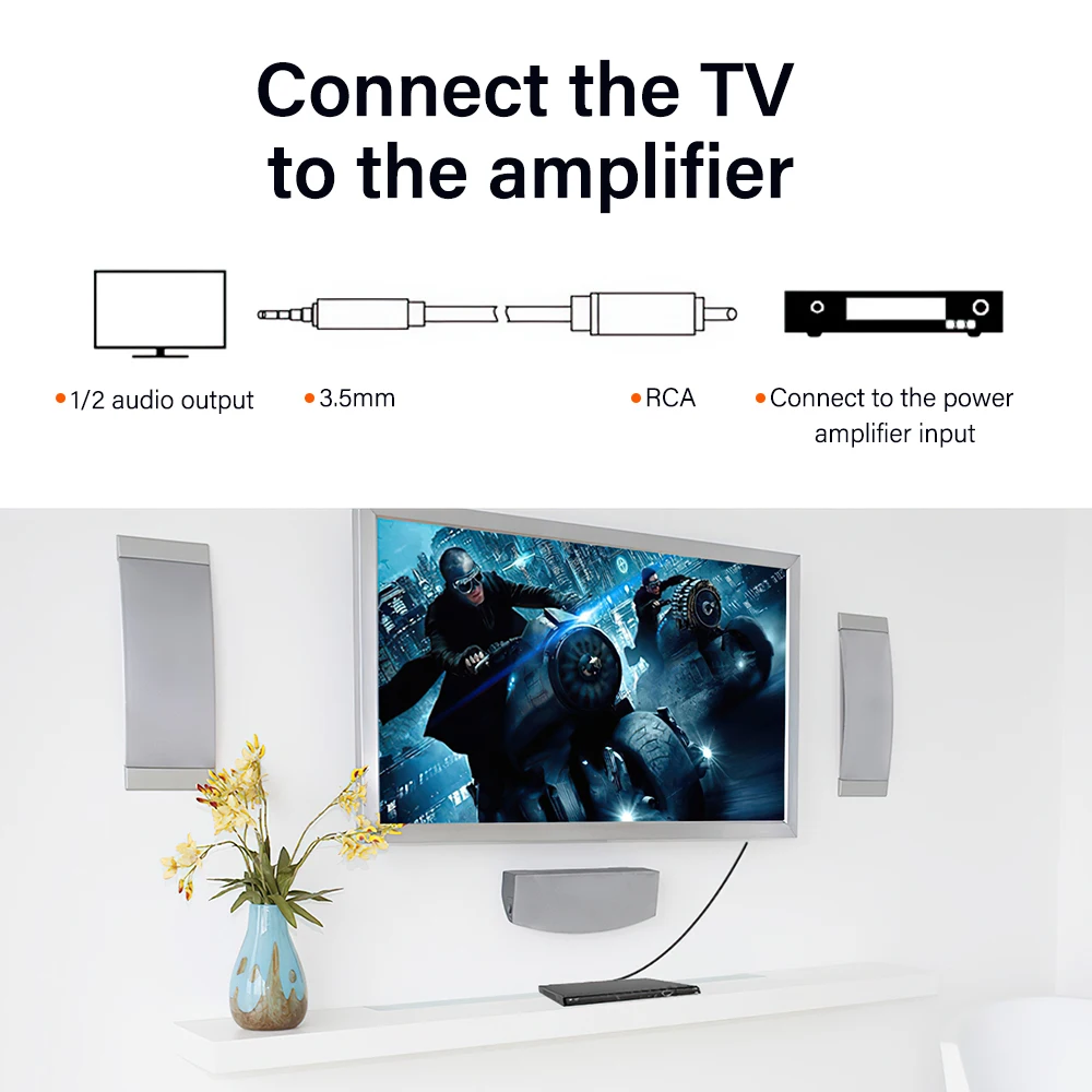 Universal RCA Coaxial to 3.5mm TRRS Audio Cable - Versatile Phono Plug Adapter Converter, Multiple Length Options