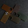 Classic Durable Crazy House Pattern Genuine Leather Phone Case For Iphone 16 Pro Max Cases 15pro 14 13 11 Vintage Back Cover 3