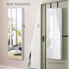 LED Lighted Wall-Mounted Jewelry Armoire Cabinet Organizer with Full-Length Mirror White Wood Storage Solution 5