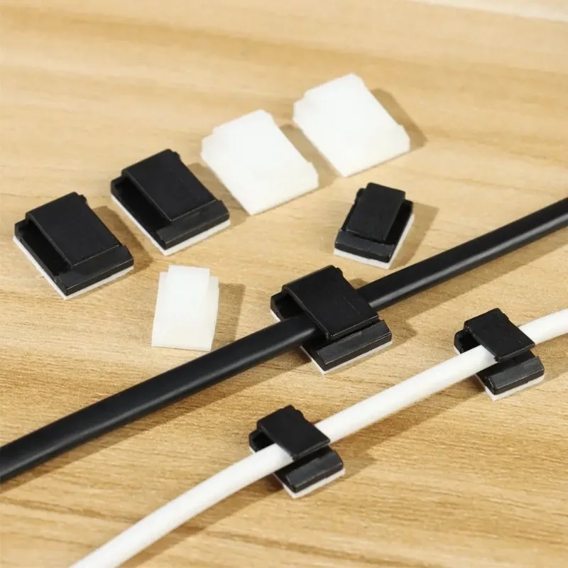60 Clip Portacavi Autoadesive Per Strisce LED 10mm - Fermacavi In Plastica Per Organizzare Luci E Fili, Bianche - 5
