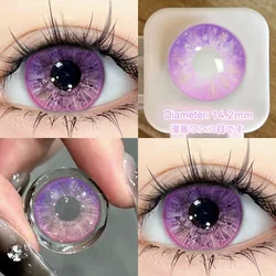Prussian Blue Color Contact Lenses for Cosplay with Myopia Correction - Fast Shipping (Drill Violet)