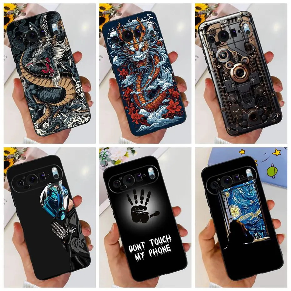 Fashion Dragon Metal Style Black Silicone Case - Soft TPU Phone Cover
