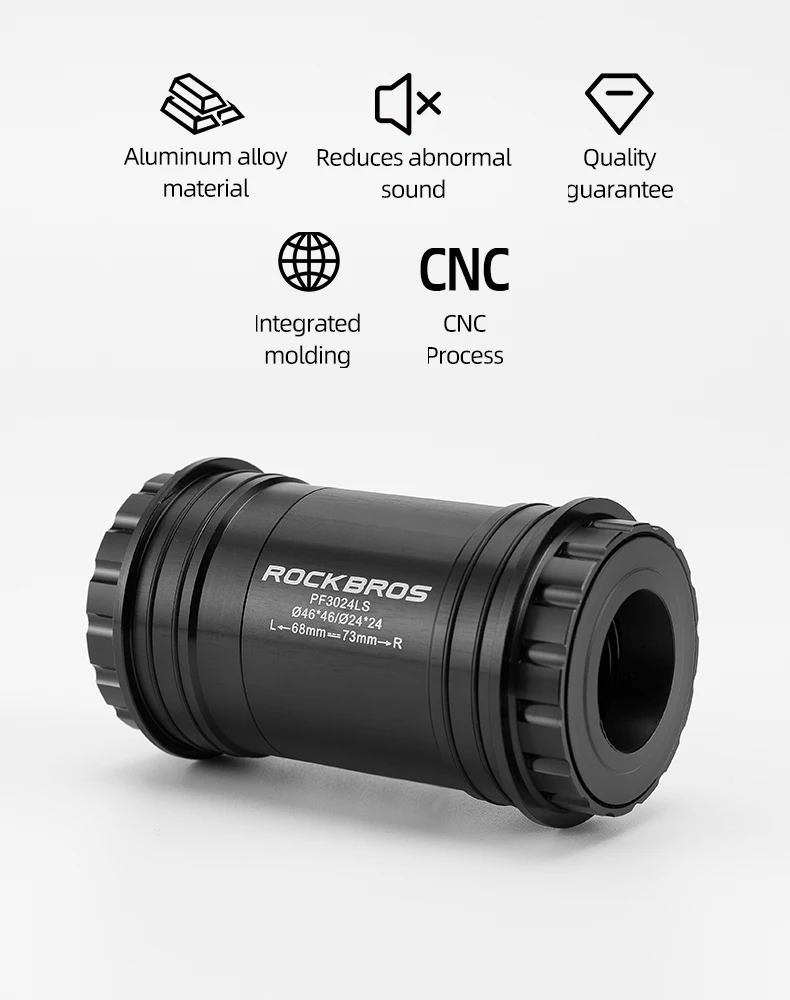 ROCKBROS Press-in Bicycle Bottom Bracket Thread Lock Ceramic Bottom Bracket BB86/90 Washer Five-way 68-73/86.5-92 Bike Parts