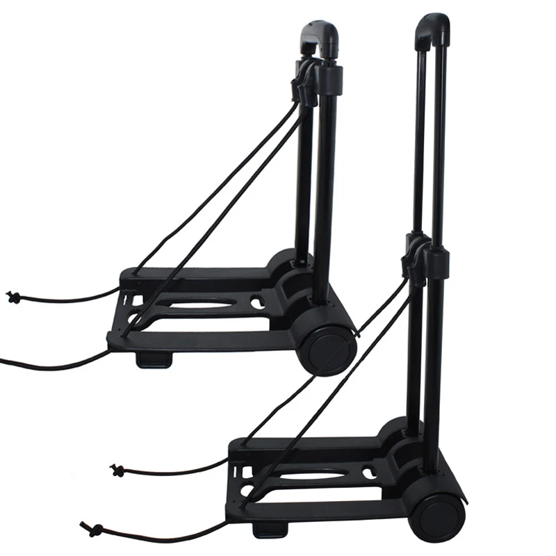 Portable Folding Luggage Travel Shopping Cart Lightweight Trolley Hand Truck Barrow Cart Home Foldable Wheel Trolley