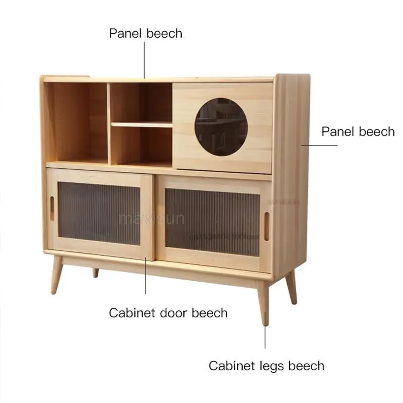 Japanese Style Living Room Tea Cabinet Modern Minimalist Kitchen Small Storage Sideboard Buffet Cabinet Dining Room Furniture