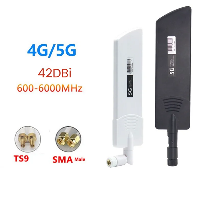 CPE MC801 네트워크 카드 라우터용 신호 부스터 증폭기, 5G WiFi 듀얼 밴드 빨판 안테나, 42Dbi 모뎀, 흰색 TS9