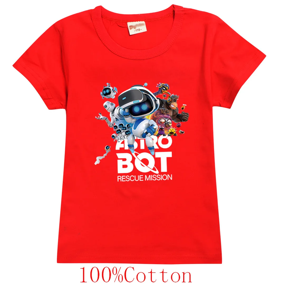 Astros Playroom Game Astrobot T Shirt Kids ASTRO BOT Cartoon Clothes Teen Boys Short Sleeve Tops Baby Girls 100% Cotton T-shirts 2