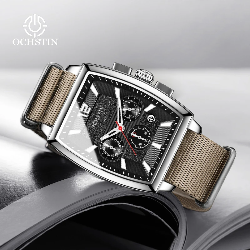 OCHSTIN2024 new creative nylon series business light luxury style men's quartz watches original quartz movement men's watches