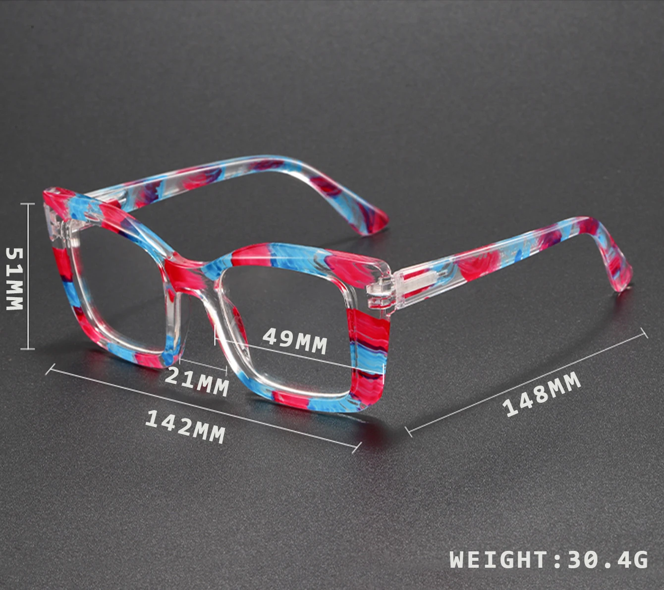 Quadratische Schmetterlings-Lesebrille mit grobem Rahmen und kontrastierendem Design, geeignet für das tägliche Lernen, Lesen und Schreiben – Detail 2