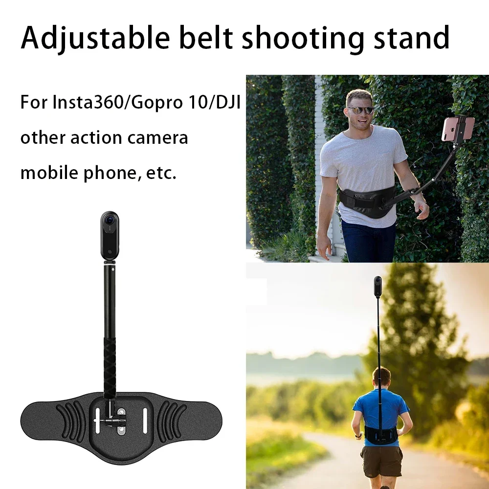 Gopro 12 DJI insta360 one X3 액션 4 카메라 스탠드, 조절 가능한 허리 벨트 스탠드, 휴대폰 셀카 허리 스탠드 액세서리