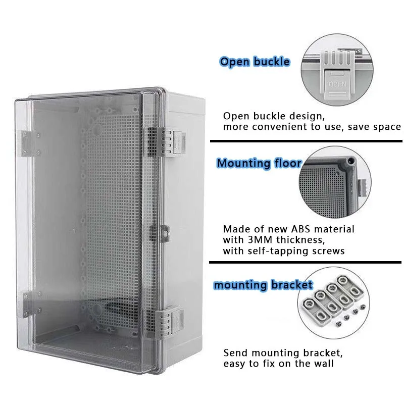 Ip66 Abs Pc Hinged Plastic Enclosure Waterproof Power Electrical Junction Box Outdoor Plastic Box Distribution