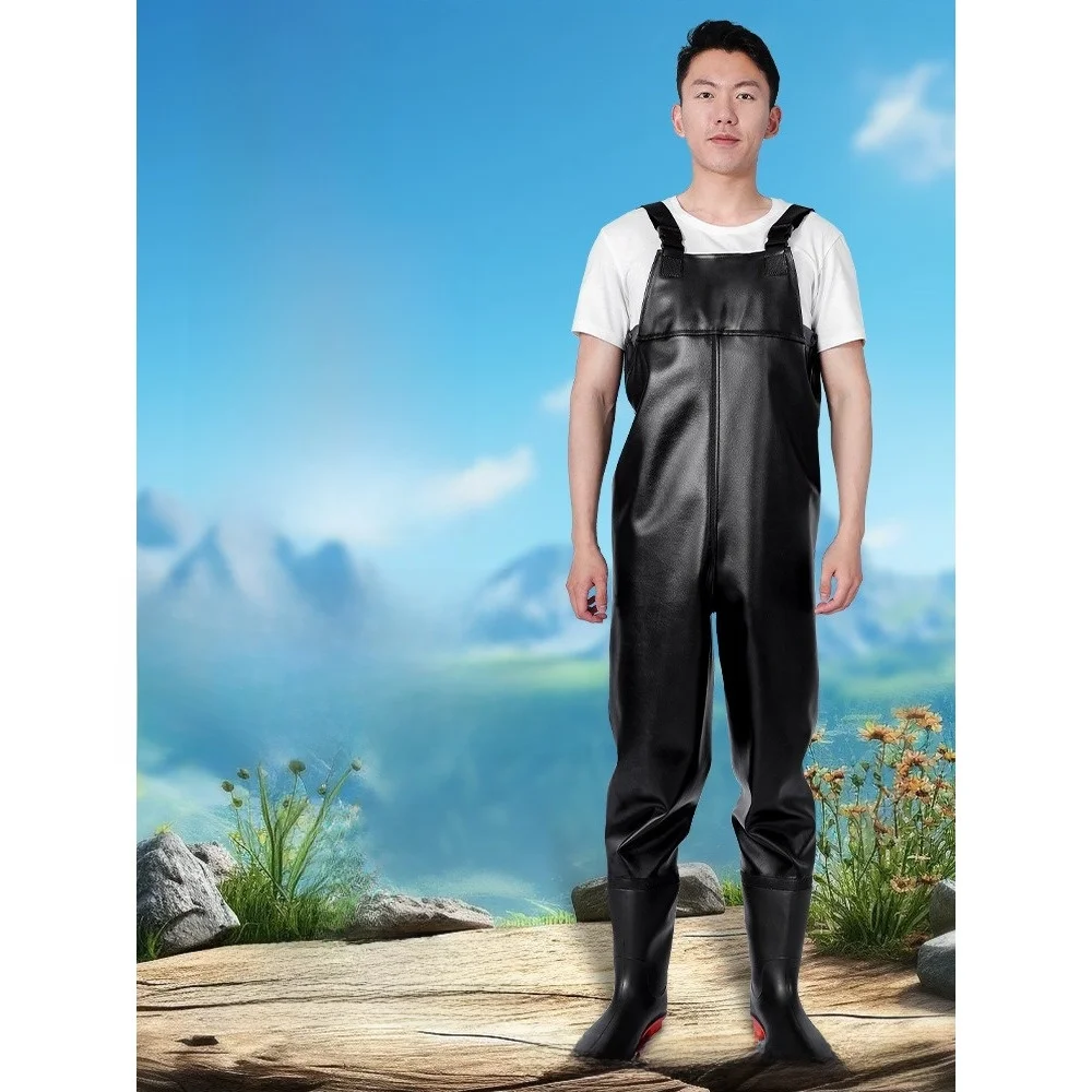 방수 낚시 바지 남성용 풀 불텐드 하프 길이 오버올 두꺼운 레인부츠 야외 캠핑 여행 장비