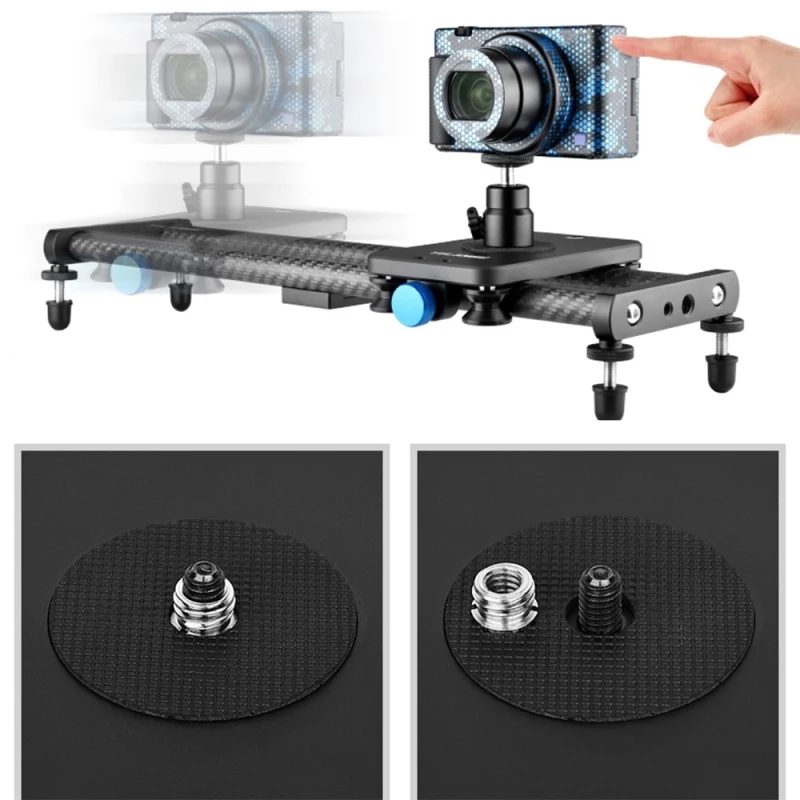 YELANGU L140T-A 40cm Photography Slide Rail Track Carbon Fiber Tracking Slide Smartphone Camera Follow Shooting Tool + BallHead