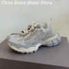 Novelty Mesh Hollow Crystal Patchwork Round-Toes Woman Sneakers Mixed Colors Lace-Up Anti-Slip Platform Heels Zapatillas 35-44 4