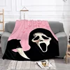 Pink Ghostface Nap Baby Blanket Sofa Winter Bed Blankets Throws Furry Throw Fluffy Soft Fleece Beds Custom Anime Flannel Home 2