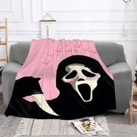 Pink Ghostface Nap Baby Blanket Sofa Winter Bed Blankets Throws Furry Throw Fluffy Soft Fleece Beds Custom Anime Flannel Home 2