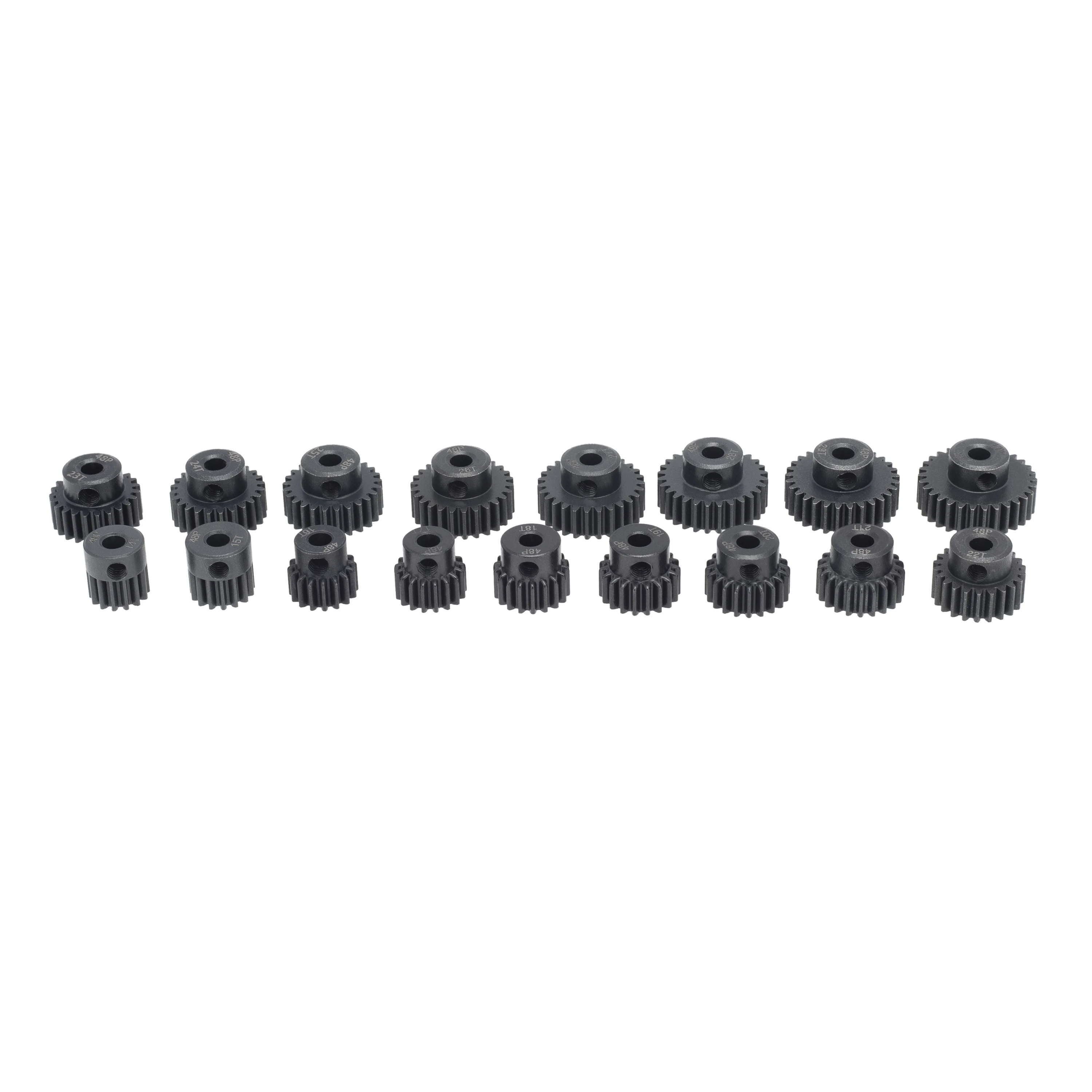 블랙 스틸 금속 피니언 모터 기어 1/10, AXIAL SCX10 RC 모델 자동차 모터 부품, 48P, 3.175mm, 16T, 17T, 18T, 19T, 20T, 22T, 24T, 25T, 26T, 27