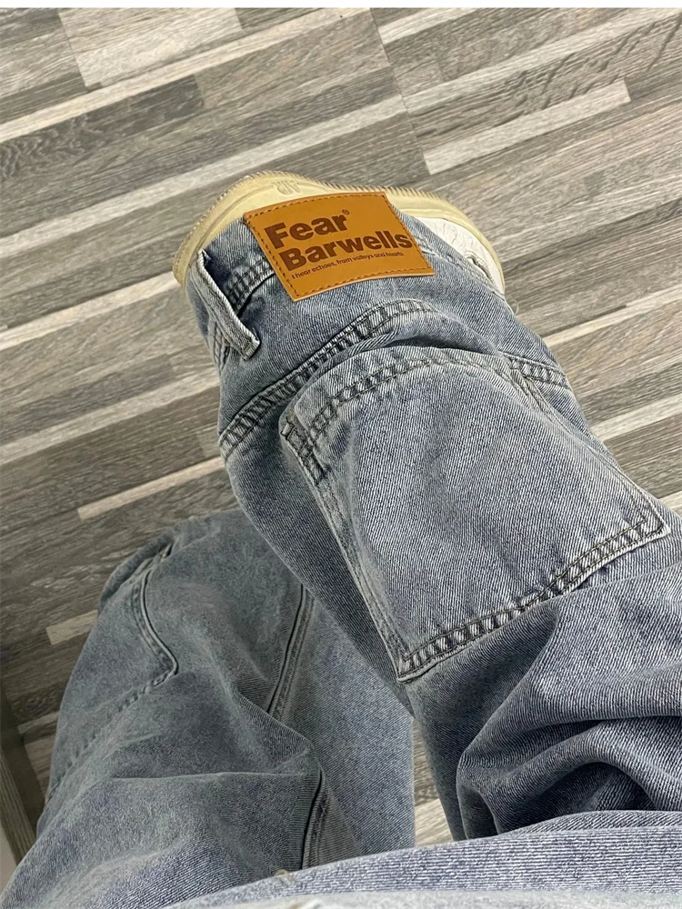 Ins Fashion American Retro Baggy High Waisted Jeans Woman High Street Denim Pants Reversible Trousers Streetwear Loose Jeans 6