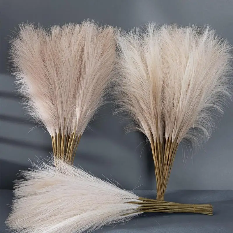 

Fluffy Pampas Grass Boho Decor Flower Fake Plant Reed Simulated Wedding Party Home Decoration Artificial Flowers For Vase Fille