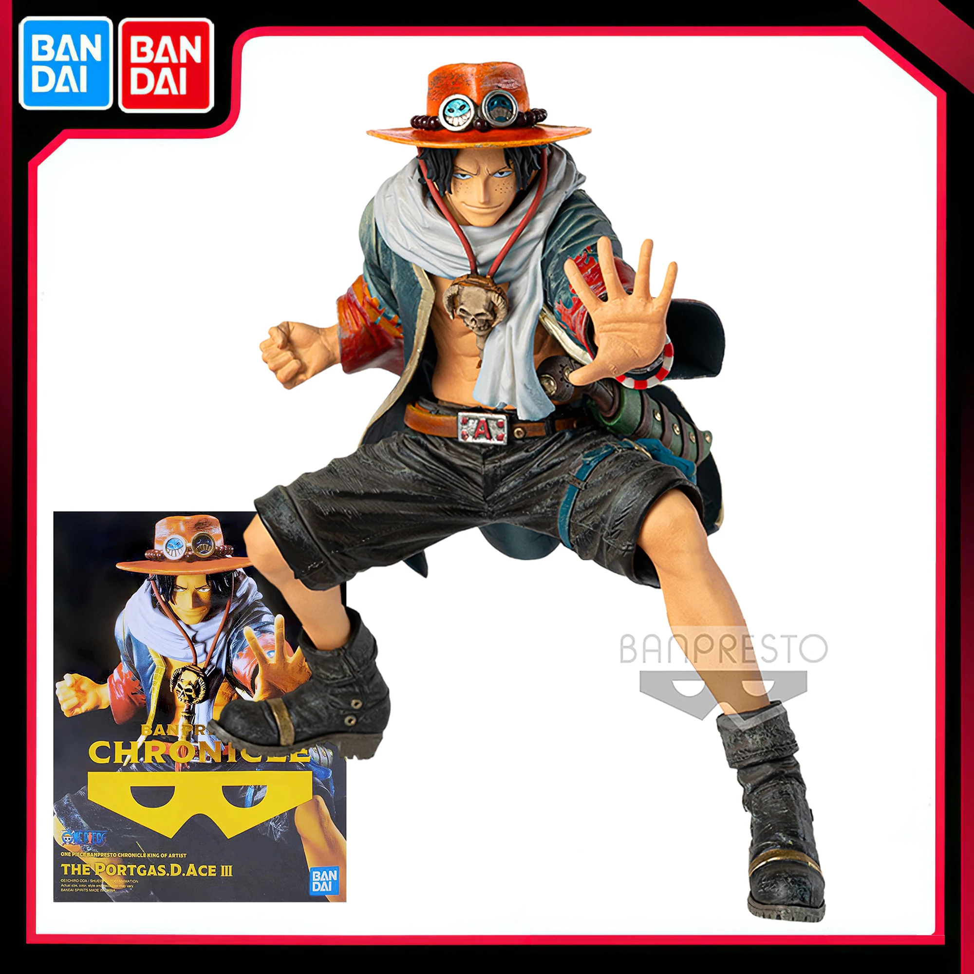 

Фигурки героев японского аниме Bandai оригинальные Banpresto One Piece летопицы KOA Portgas · D · Ace 20 см ПВХ коллекционные модели игрушек