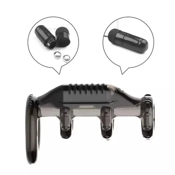 G Spot Stimulator Bullet Vibrator Cock Sleeve Penis Vibrating Ring Ejaculation Delay Strap on Dildo Enlargement Extender adult 5