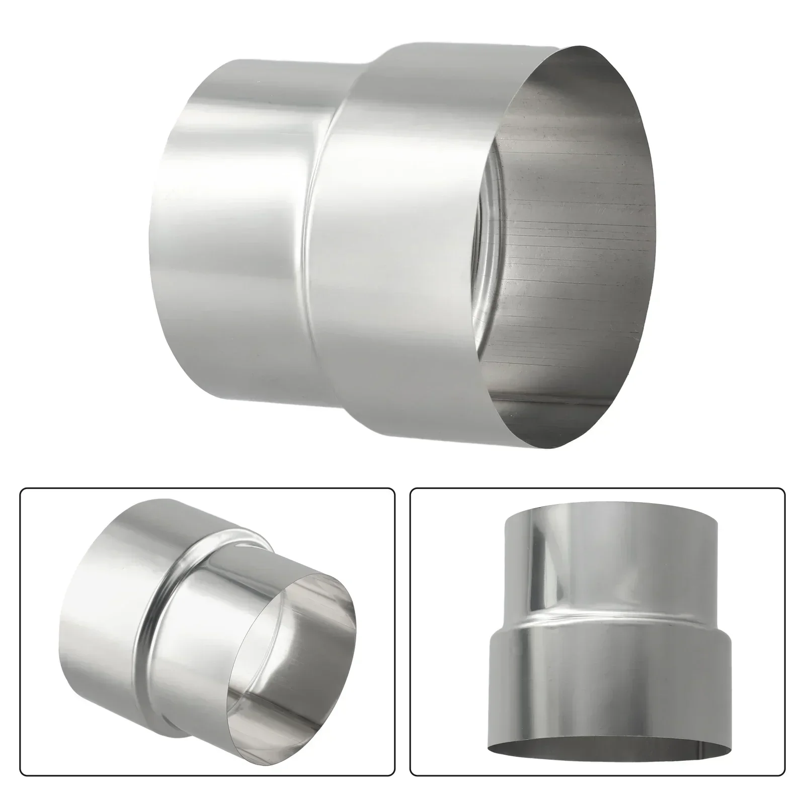 Air Hose Connector Flue Elbow Pipe 1pc Stove Pipe Extension Reduction Connector Stainless Steel Flue Pipe Reducer Tubing Connector Chimney Adaptor ConversionJoint