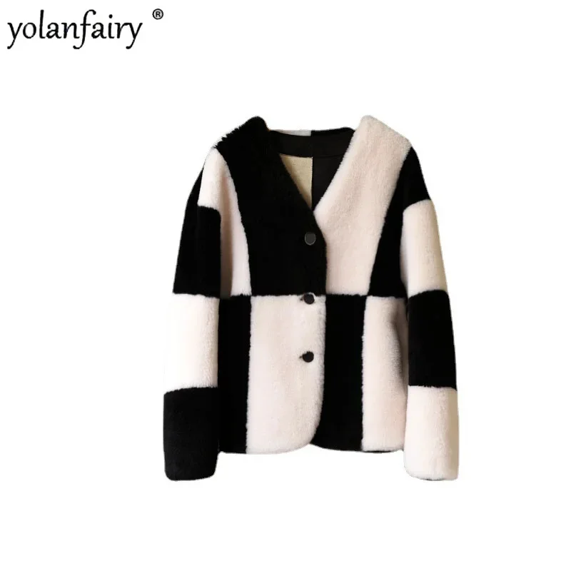 

Sheep Fleece Coat Women's Composite Fur Integrated Jacket Women Clothing 10% Wool Clothes 2023 Winter Jackets FCY5066