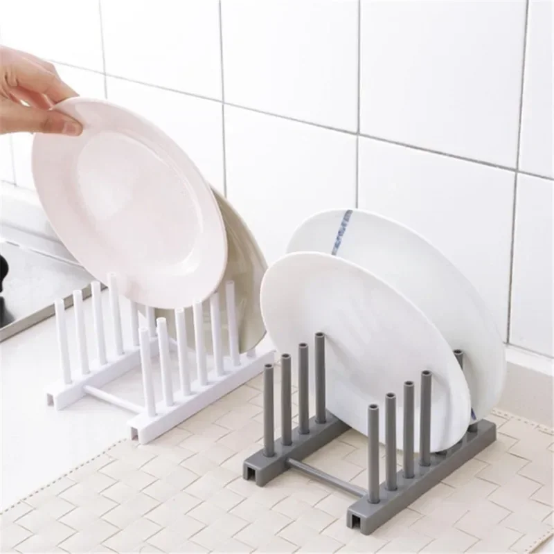 2 PCS Modern Design  Dish Drainer Rack Kitchen Plates Holder Drying Organizer Plates Display Shelf Pot Lid Storage Stand Plate