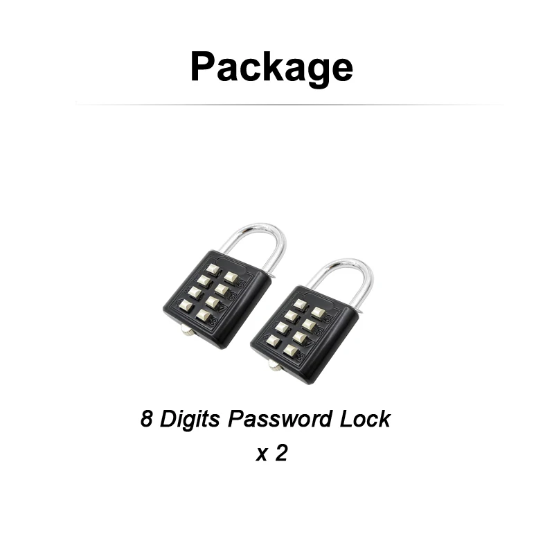 QWORK Safety Padlock, 2 Pack 5 Digital Password Cabinet Door Long Handles  Combination Lock, Luggage Locker, Wardrobe, Gym Locker, Door Cabinet Locks