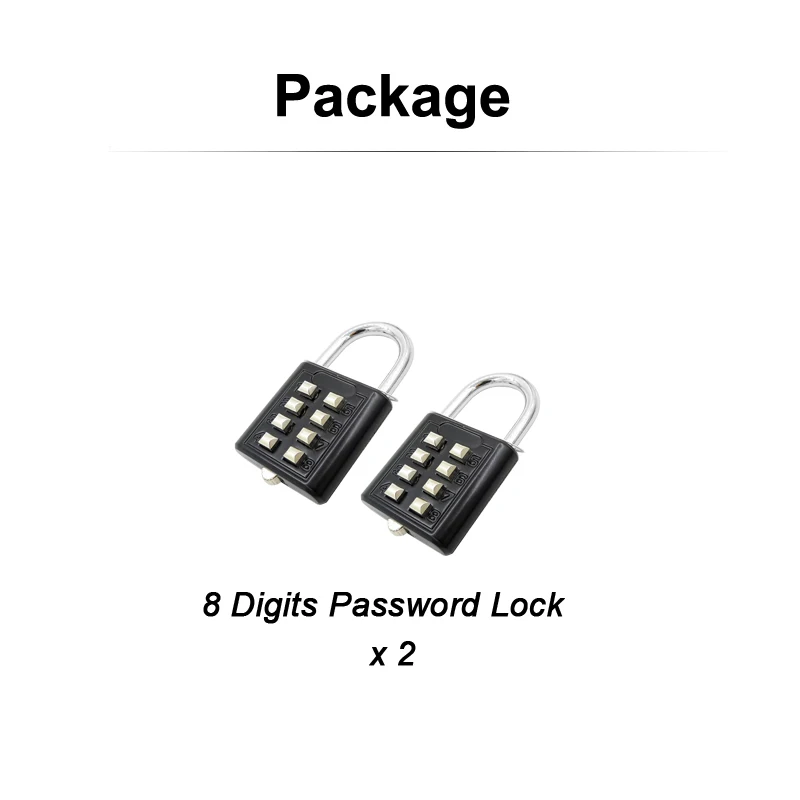 8 Digits Password Code Combination Padlock Zinc Alloy Suitcase For