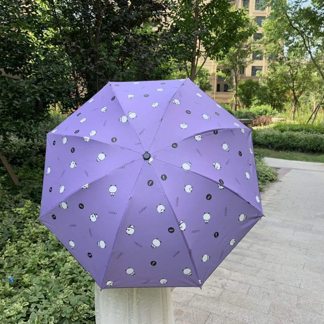 Ombrello Panda Creativo Uomo Donna Ombrelli Kawaii Pieghevoli 3 Protezione Solare Uv Ombrello Parasole Paraguas Baratos Ombrelloni