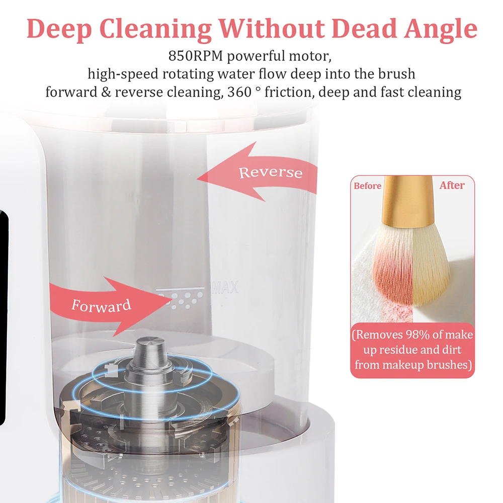 Automatic Makeup Brush Cleaner Dryer Machine Cosmetic Brushes Cleaning Air Drying Machine Sponge Egg Washing Drying Tools