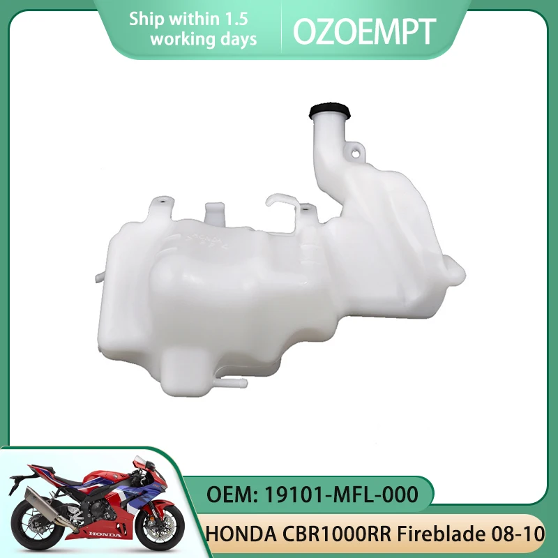 

OZOEMPT Motorcycle Radiator Cooling Water/Coolant Storage Recovery Tank Apply to HONDA CBR1000RR 08-10 O​EM: 19101-MFL-000