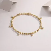 925 Silver Iced Moissanite Bubble Ball Chain Bracelet Fine Jewelry 18K Gold Plated Mosan Diamond Link Bracelets Pass Tester