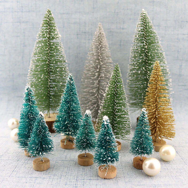  25cm multicolors artificial neve árvore de natal bonito original diy  artesanato mini fosco garrafa escova fillable decoração parte|Árvores| -  AliExpress