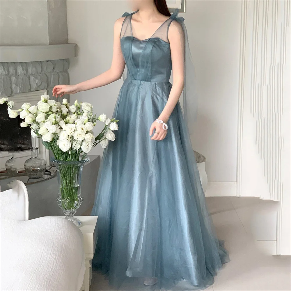 

MINGLAN Pleat Elegant Strapless Sleeveless Bow Formal A Line Long Evening Dress Floor Length Classy New Prom Gown For Woman