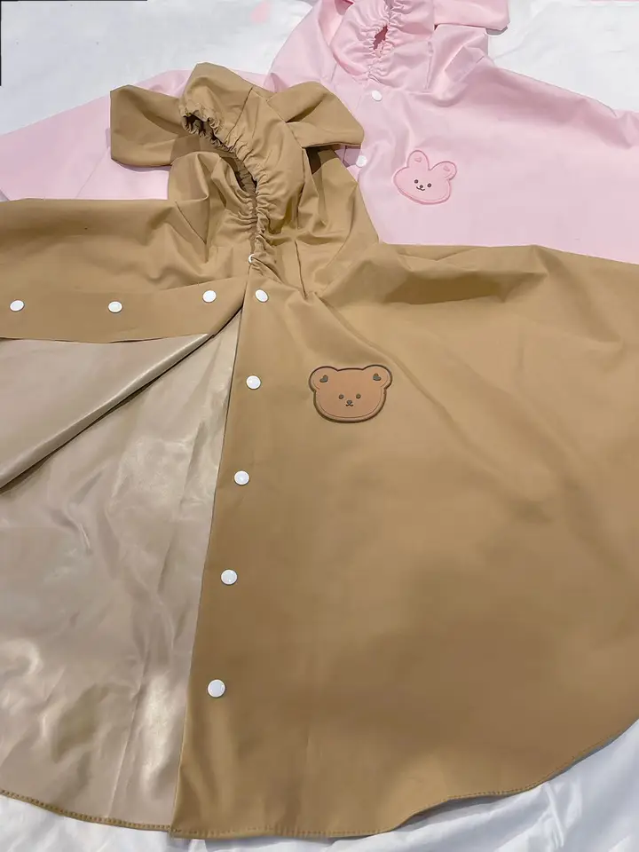 Impermeabile Lungo Per Bambini Con Stampa Animaletti - Giubbotto Invernale Con Cappuccio Per Scuola E Pioggia - Foto 7