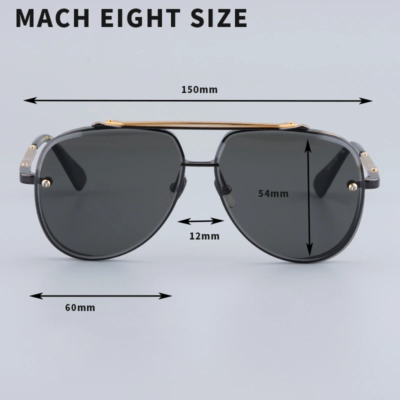 MACH EIGHT TOP 에디션 남성용 타원형 순수 티타늄 선글라스, 스팀펑크 스타일 안경, 브랜드 렌즈 안경, 오리지널 품질