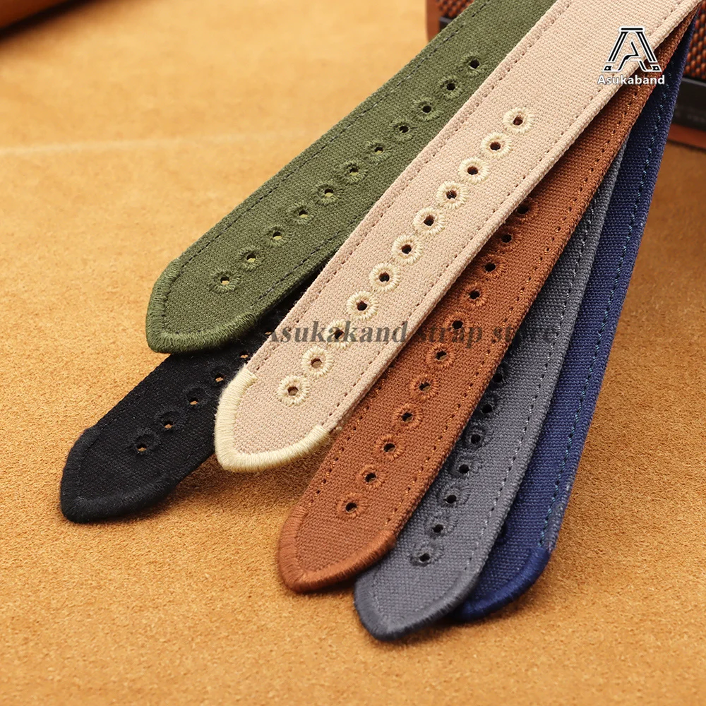 Premium Nylon Canvas Watch Strap - Universal Replacement Watchband Accessories, Army Style, 20mm/22mm Size