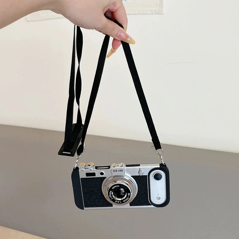 Vintage Camera Design Phone Case with Lanyard