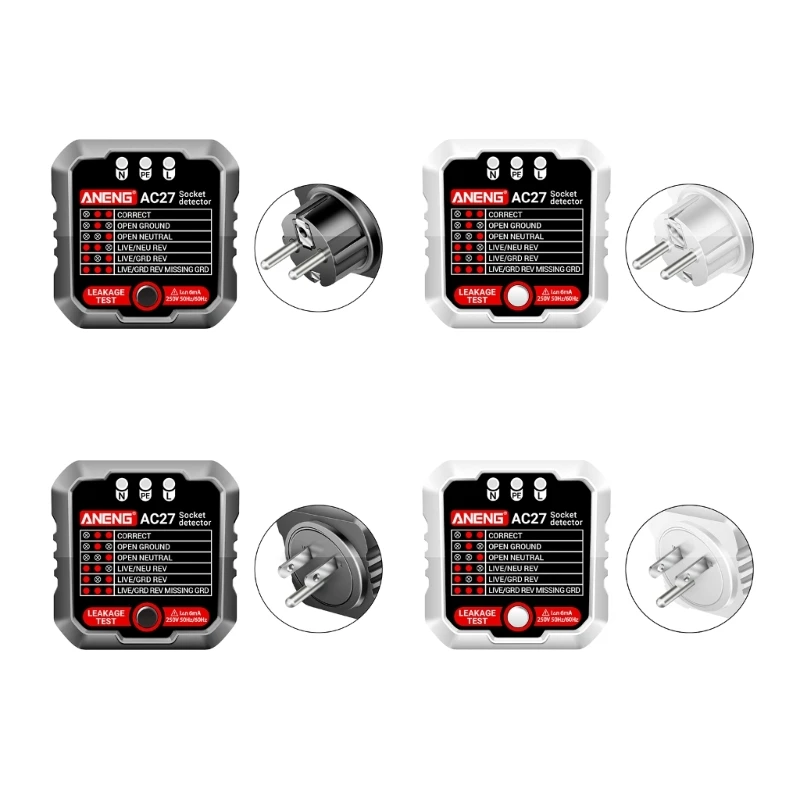 

US/EUPlug Outlet Socket Tester Detectors Circuit Polarity-Voltage-Plug Breaker-
