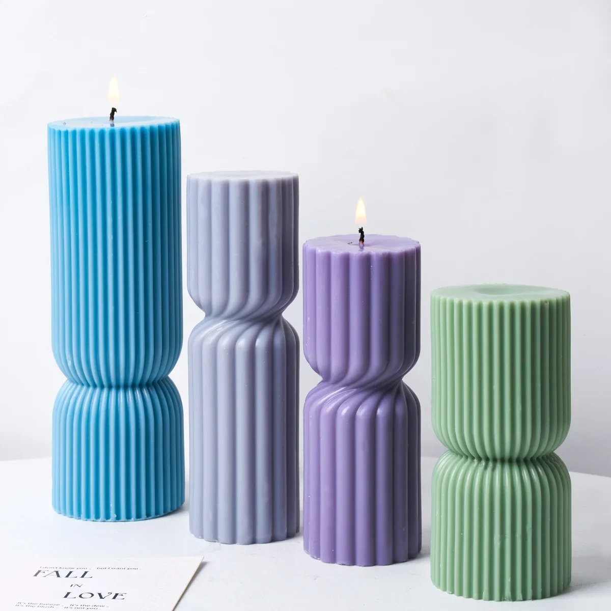 Striped Pillar Scented Candle Silicone Mold DIY Cylinder Plaster Resin Ornaments Mould Church Candle Making Supplies aromatherapy candle mold silicone mold silicone candle molds silicone candle mold cylindrical candle mold candle mold