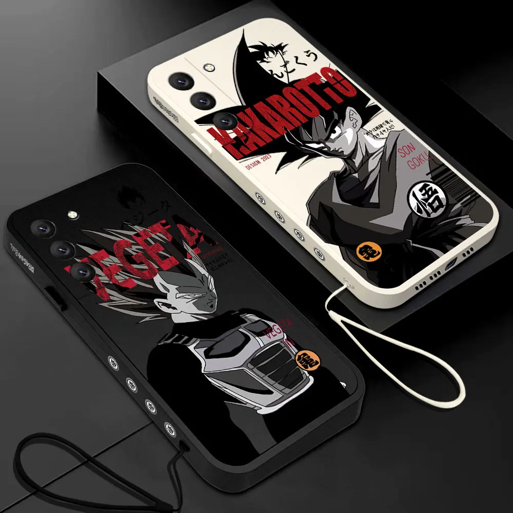 

Japan Comics Dragons Balls Gokus Vegetas Phone Case For Samsung Galaxy S23 S22 S21 S20 Ultra FE S10 Note 20 Plus With Lanyard