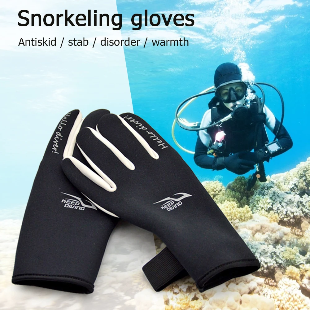 3mm Neoprene Diving Gloves Keep Warm Scuba Diving Gloves Unisex Winter Fishing Gloves for Spearfishing Rafting Kayaking Paddling 5