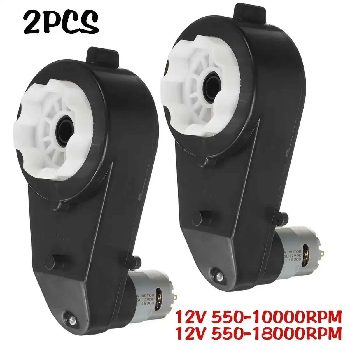 

2pcs 12V 550-10000RPM/18000RPM Children Electric Car Gearbox w/Motor High Speed Motor For Electric Remote Control Car