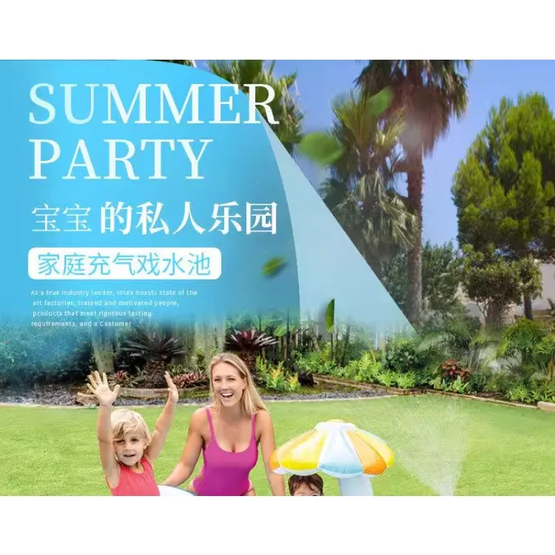 Description Picture 2 of itemInflatable Kids Slide Pool Water Spray Bouncy Castle Outdoor Family Play Center