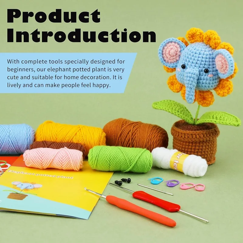 LMDZ 2/3 Set Animal Kit DIY For Beginners Cute Crochet Animal Kit Starter  Pack With Yarn Balls Accessories Kit for Beginners - AliExpress