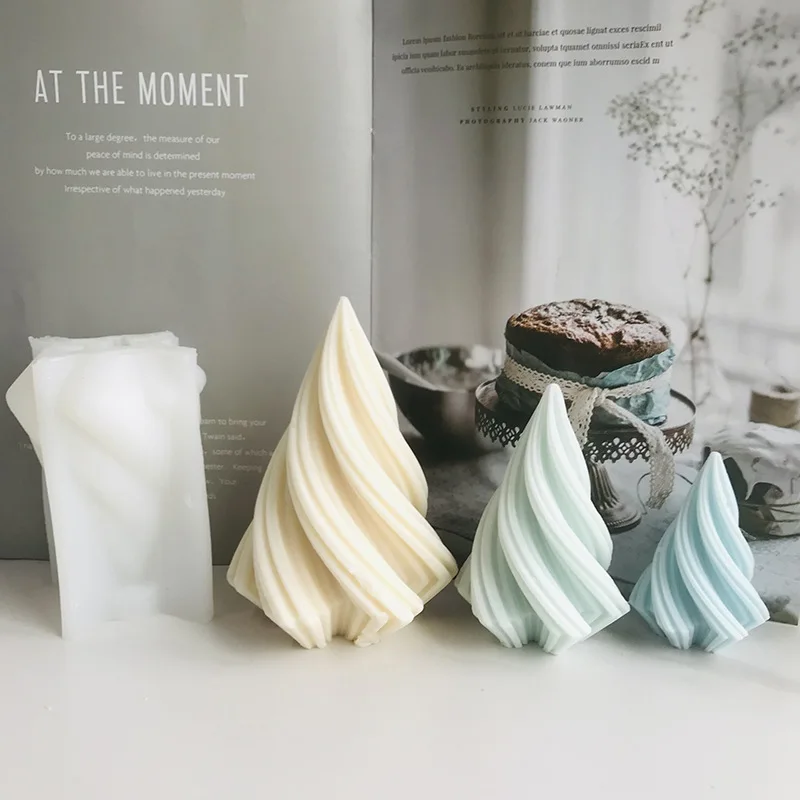 Description Picture 3 of item3D Geometric Rotating Conical Silicone Candle Mold DIY Aromatherapy Resin Plaster Making Mould Irregular Mold Home Decor